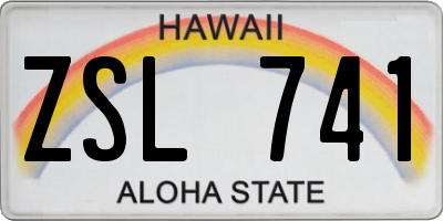 HI license plate ZSL741