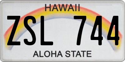 HI license plate ZSL744