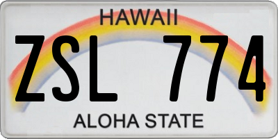 HI license plate ZSL774