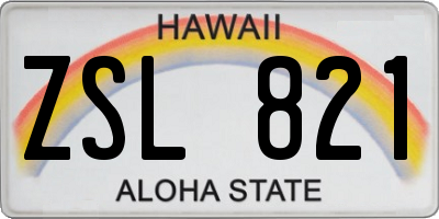 HI license plate ZSL821