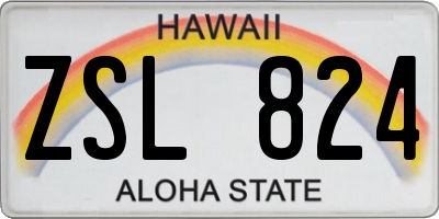 HI license plate ZSL824