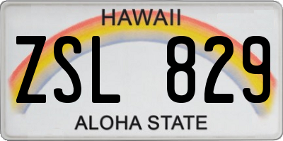 HI license plate ZSL829