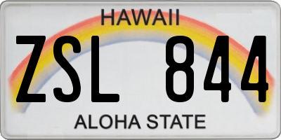 HI license plate ZSL844