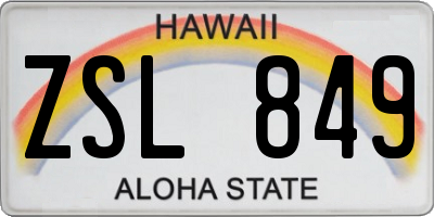 HI license plate ZSL849