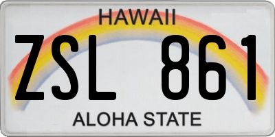 HI license plate ZSL861