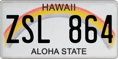 HI license plate ZSL864