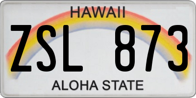 HI license plate ZSL873