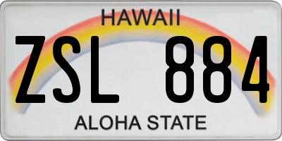 HI license plate ZSL884