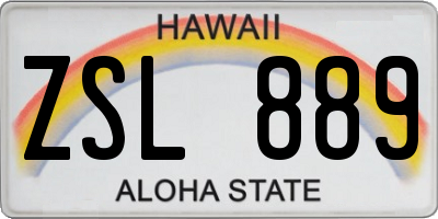 HI license plate ZSL889