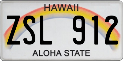 HI license plate ZSL912