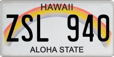 HI license plate ZSL940