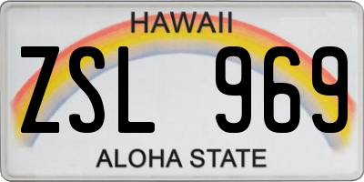 HI license plate ZSL969