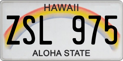 HI license plate ZSL975