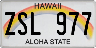 HI license plate ZSL977