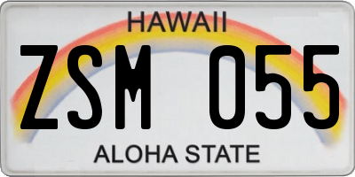 HI license plate ZSM055