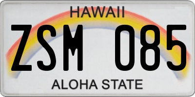 HI license plate ZSM085