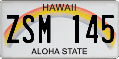 HI license plate ZSM145