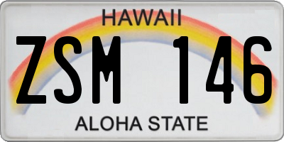 HI license plate ZSM146