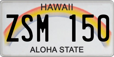 HI license plate ZSM150