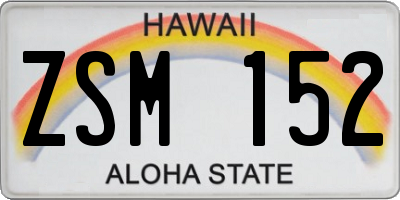 HI license plate ZSM152