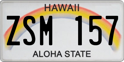 HI license plate ZSM157