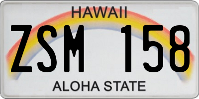 HI license plate ZSM158