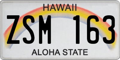 HI license plate ZSM163