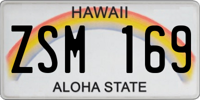 HI license plate ZSM169