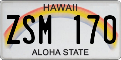 HI license plate ZSM170