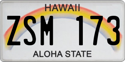 HI license plate ZSM173
