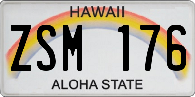 HI license plate ZSM176