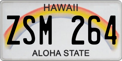 HI license plate ZSM264