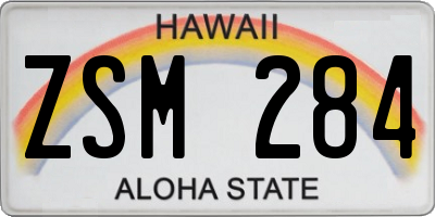 HI license plate ZSM284