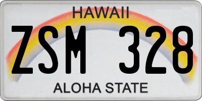 HI license plate ZSM328