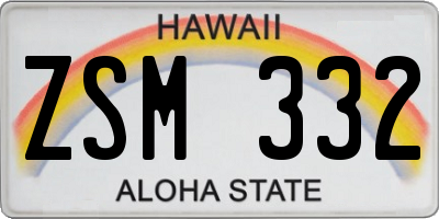 HI license plate ZSM332