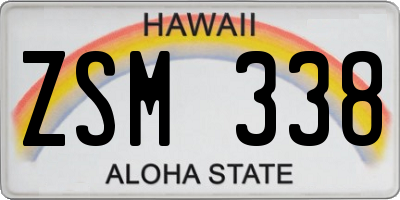 HI license plate ZSM338