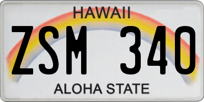 HI license plate ZSM340