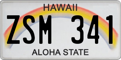 HI license plate ZSM341