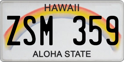 HI license plate ZSM359