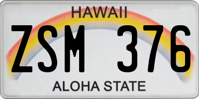 HI license plate ZSM376
