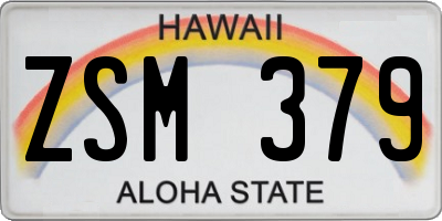 HI license plate ZSM379