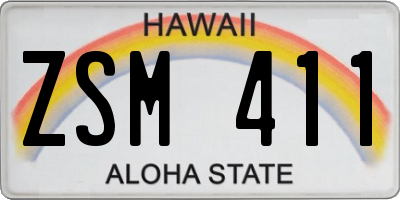 HI license plate ZSM411