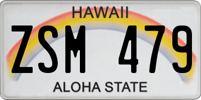 HI license plate ZSM479