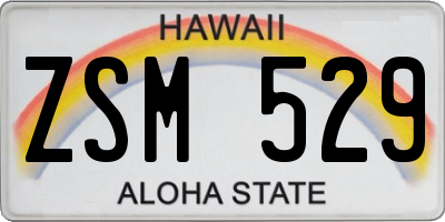 HI license plate ZSM529
