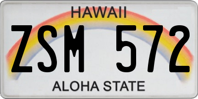 HI license plate ZSM572