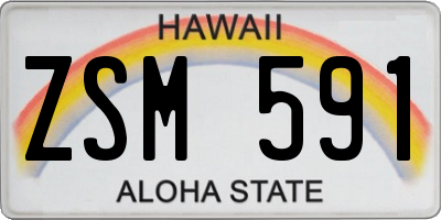 HI license plate ZSM591