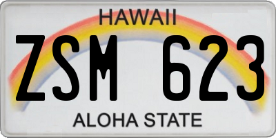 HI license plate ZSM623