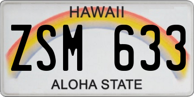 HI license plate ZSM633