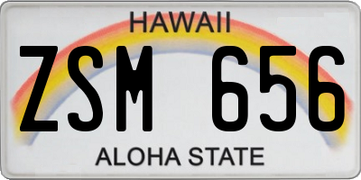 HI license plate ZSM656