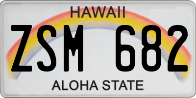 HI license plate ZSM682